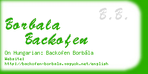 borbala backofen business card